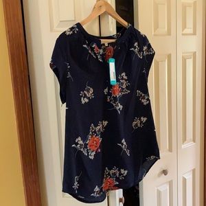 NWT Fab2Fun Navy Blouse
